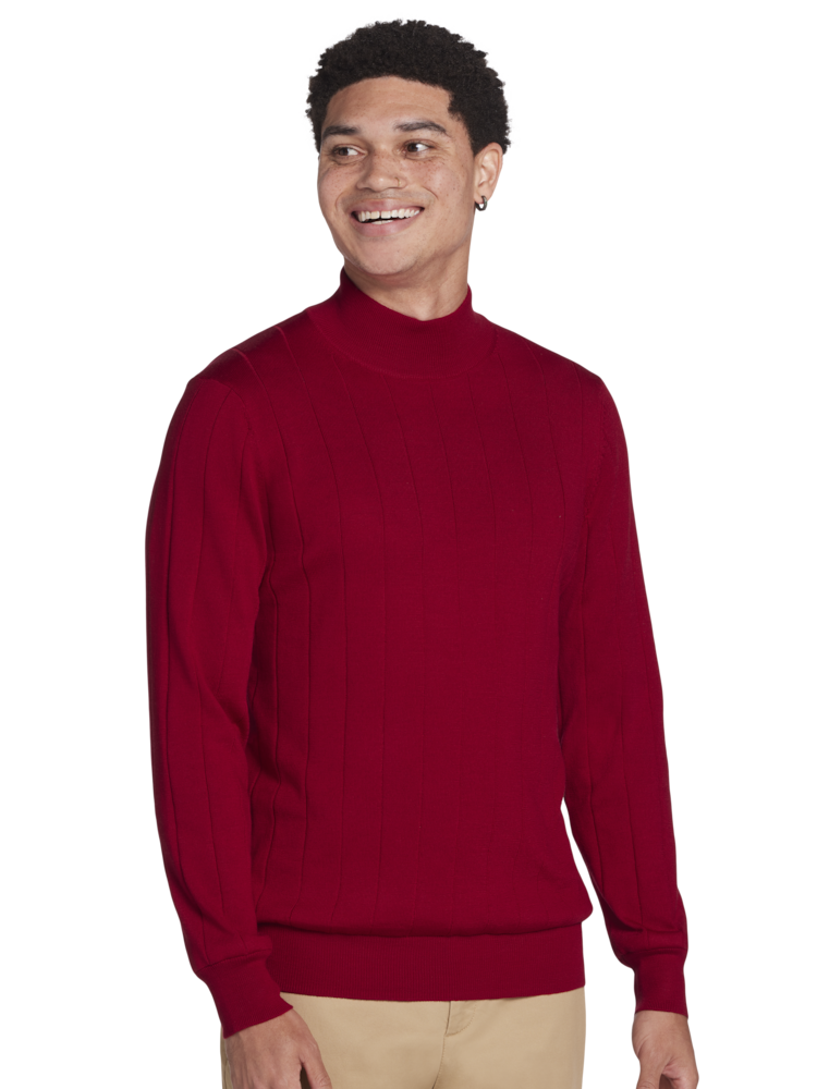 Mock neck red sweater hot sale