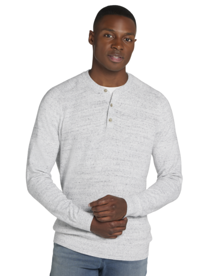 Joseph Abboud Modern Fit Henley Honeycomb Sweater Men s Sweaters Moores Clothing