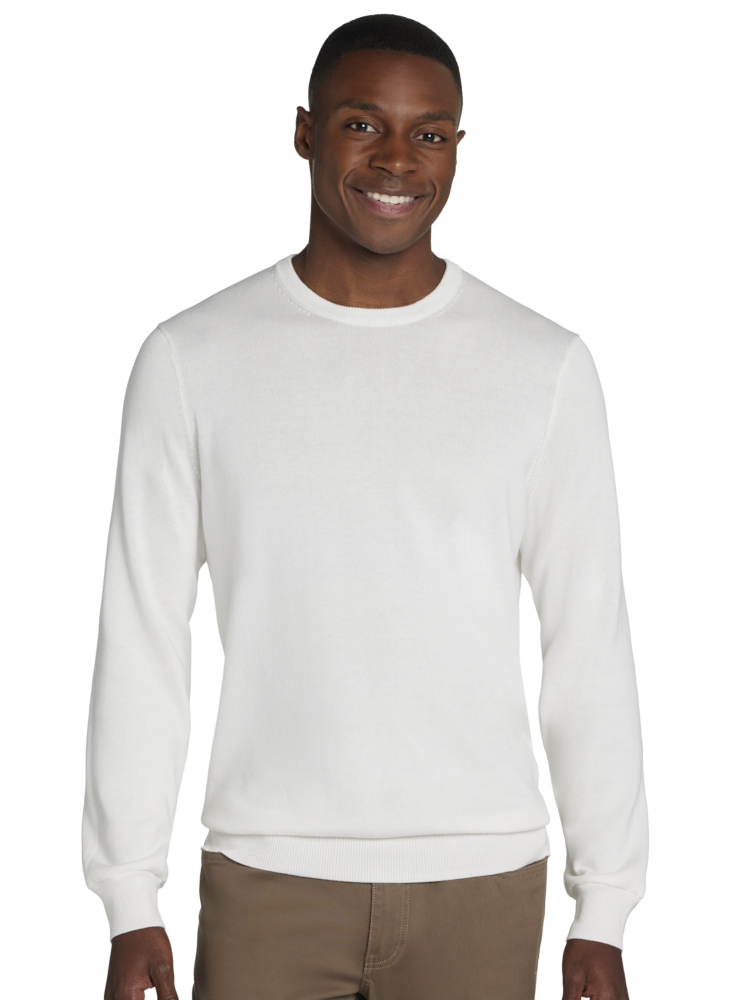 White crew neck sweater mens store