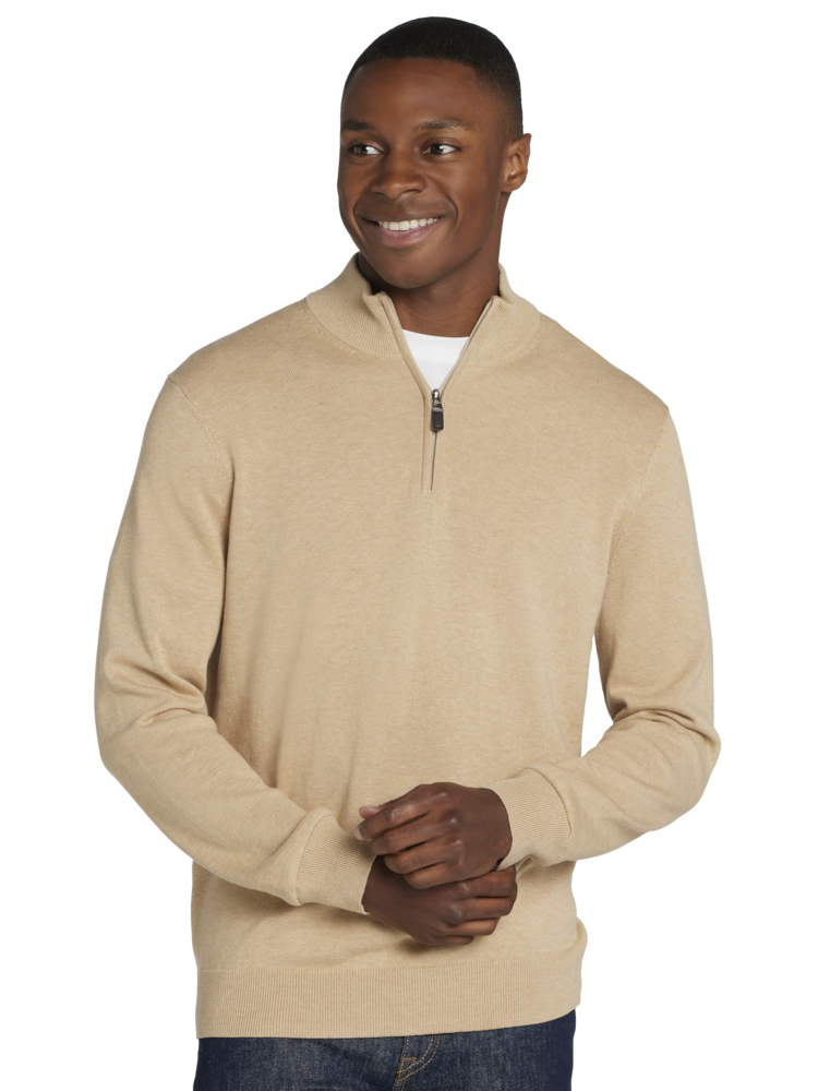 Tan half zip sweater online