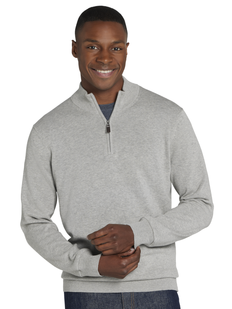 Grey Quarter Zip for Men Sweaters Moores Clothing