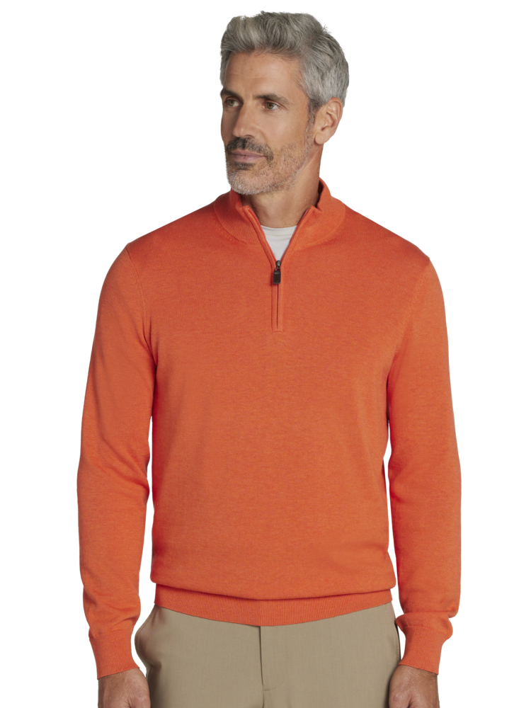 Orange half zip sweater new arrivals