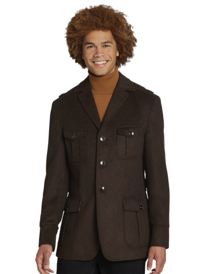 Paisley Gray Slim Fit Soft Touch Military Jacket