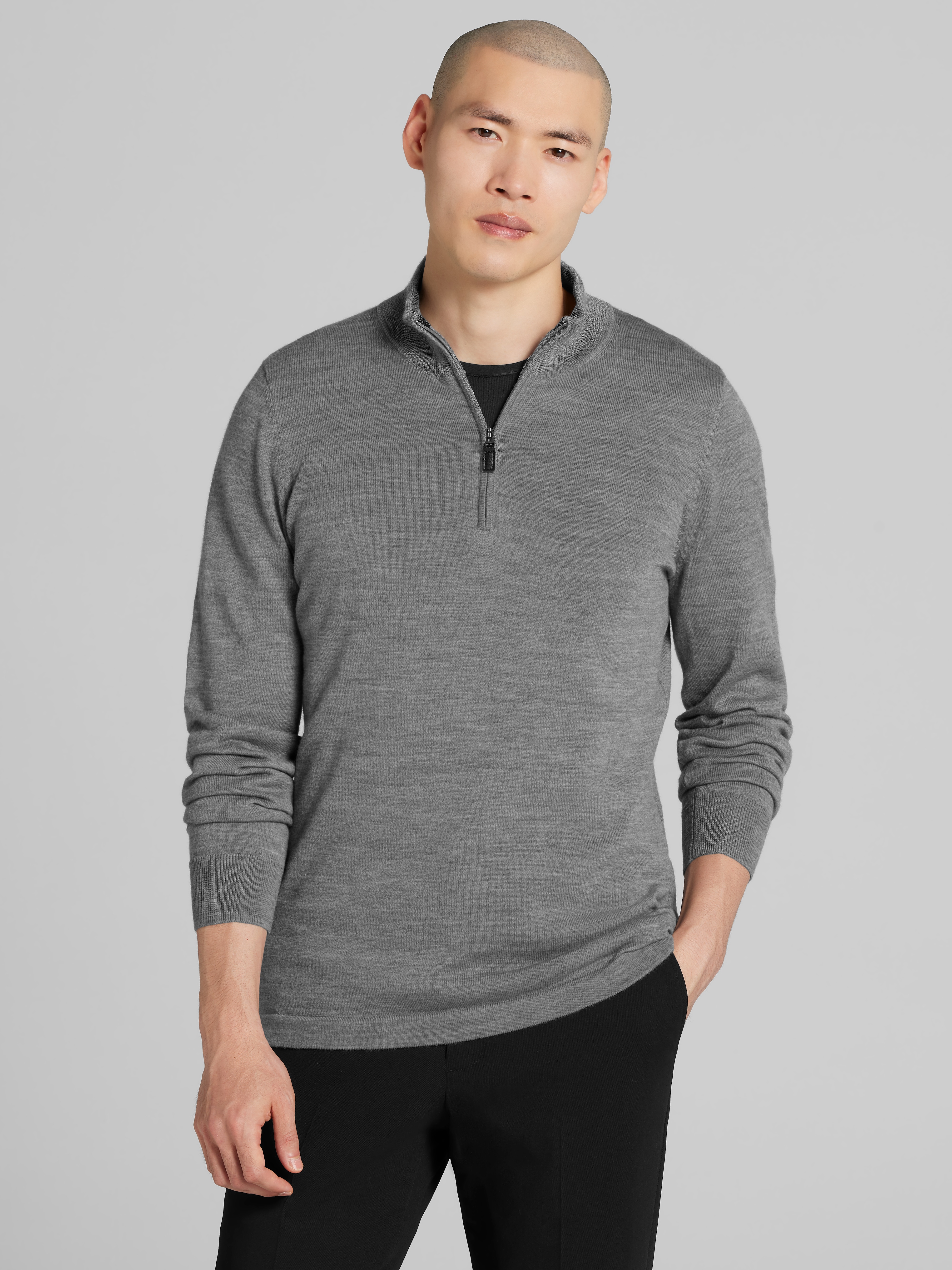 Joseph Abboud Merino Wool Quarter Zip Sweater | Men's Sweaters | Moores ...