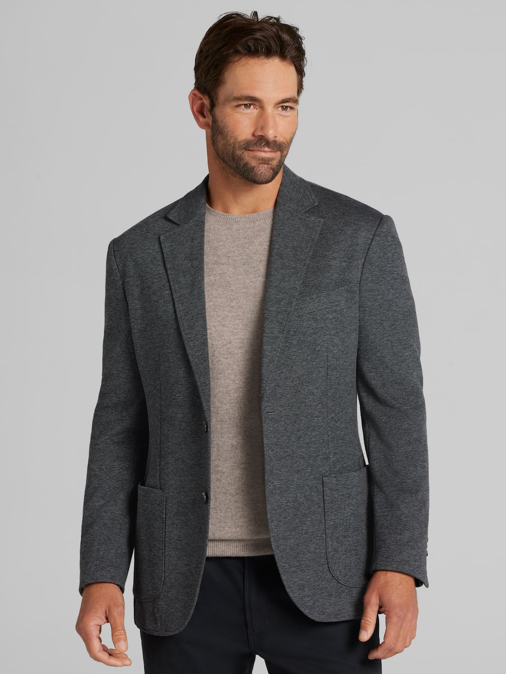 Joseph Abboud Blazer En Tricot Piqué Coupe Moderne Hommes's Chandails