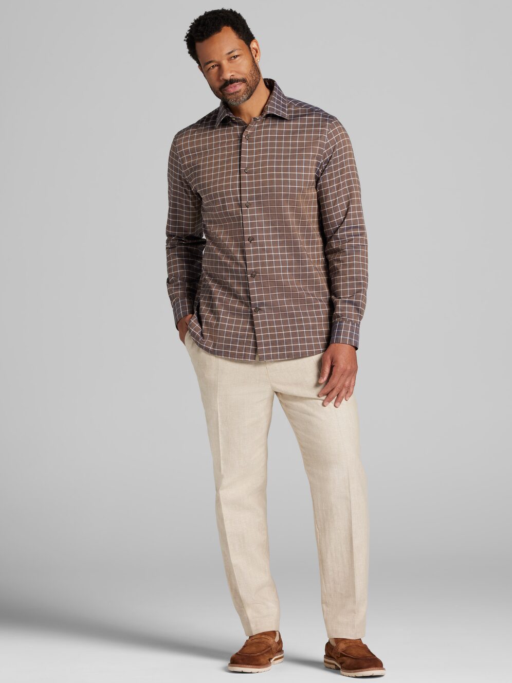 Joseph Abboud Modern Fit Comfort Stretch Button Up Shirt | Men's Shirts ...