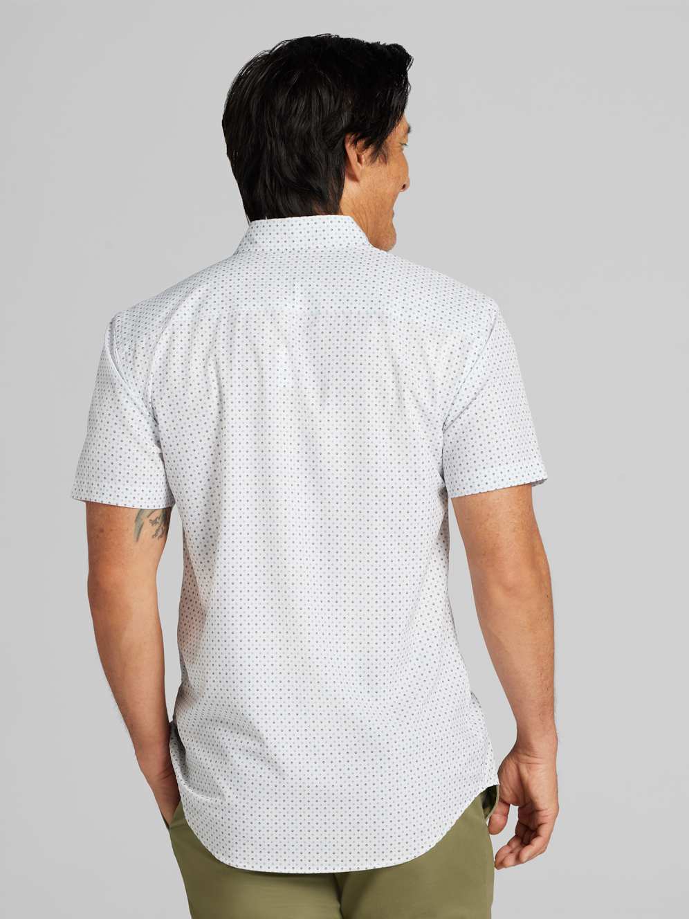 Awearness Kenneth Cole Slim Fit Short Sleeve 4-way Stretch Button Up ...