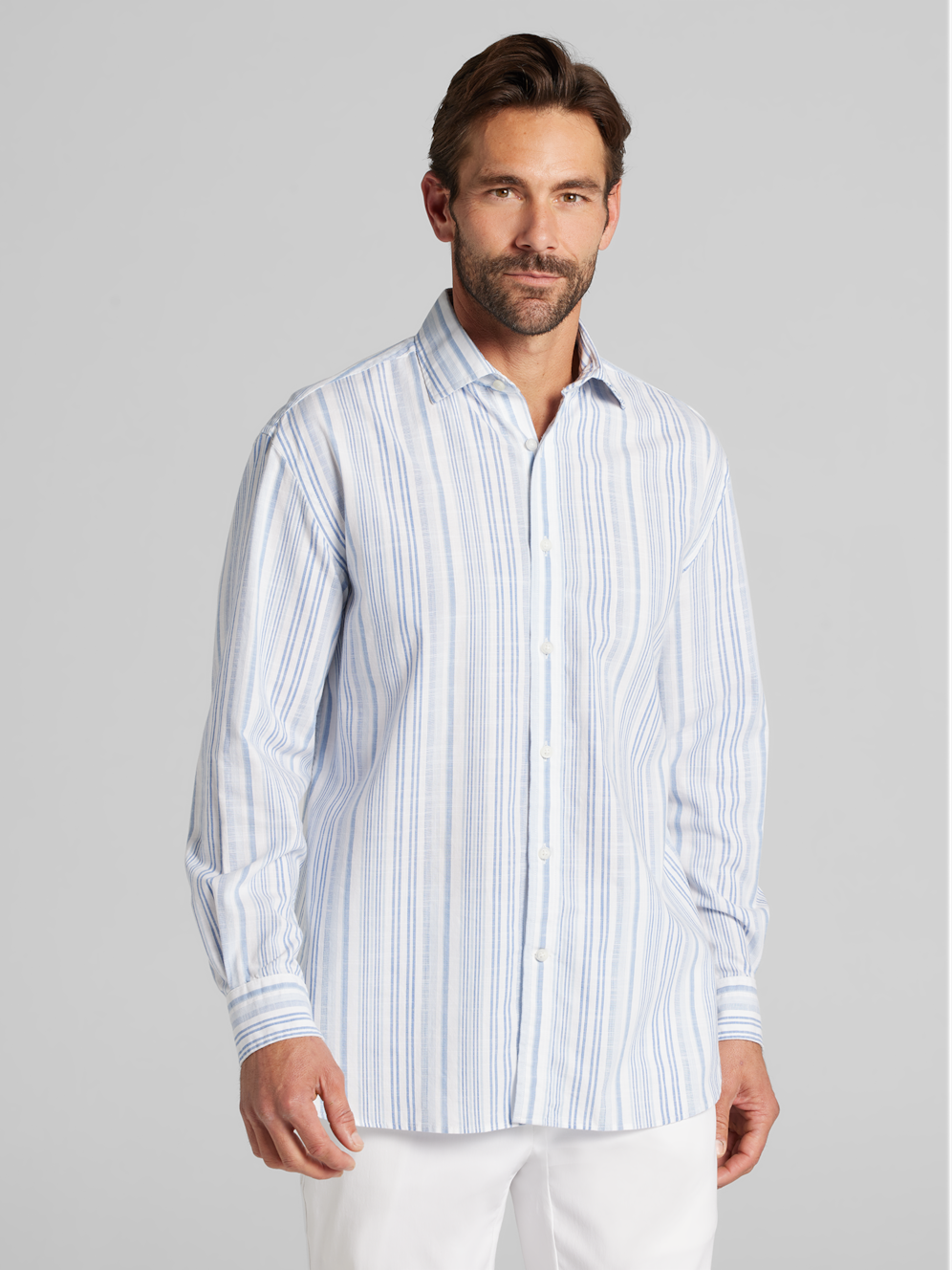 Joseph Abboud Classic Fit Variegated Stripe Button Up Shirt | Men's ...