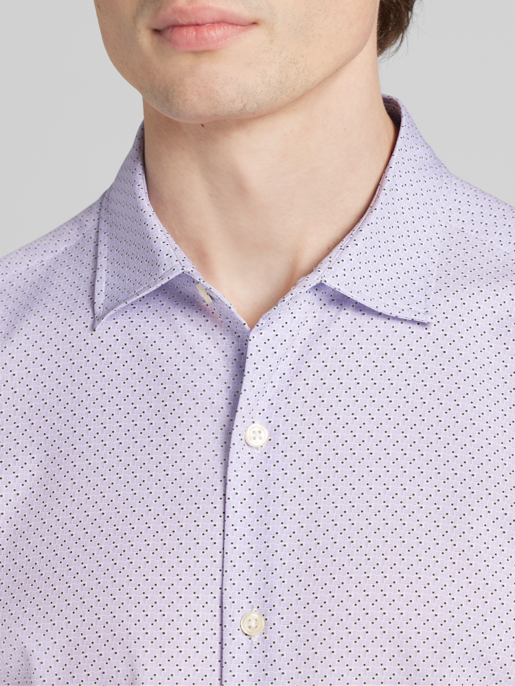 fitted lace wedding dress Men's Slim Fit Light Purple Button Up Dress Shirt Size N5