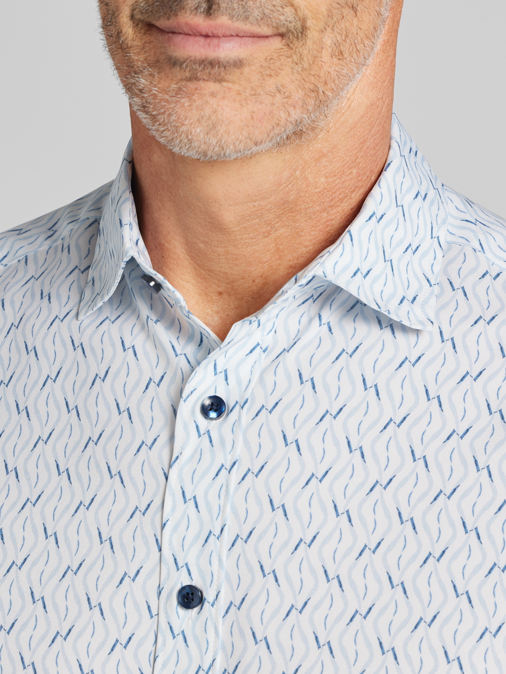 Awearness Kenneth Cole Modern Fit Short Sleeve 4-way Stretch Button Up ...