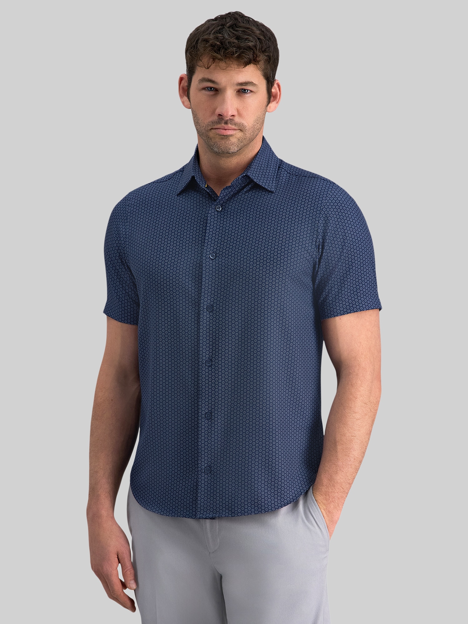 haggar short sleeve dress shirts Big & Tall Short Sleeve Button-Down Linen Shirt
