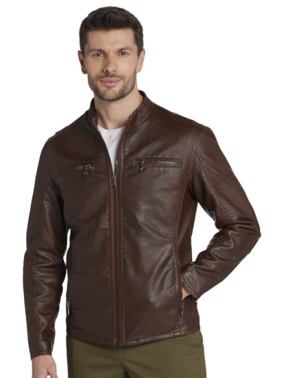 Modern leather jacket mens hot sale