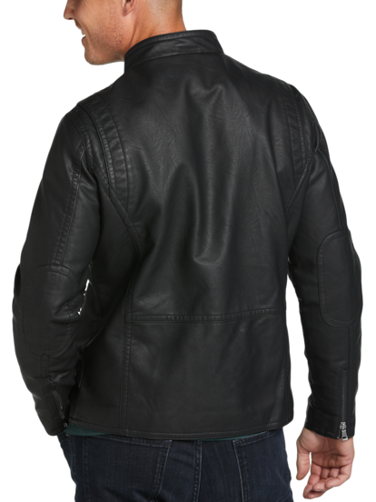 Black Faux Leather Moto Jacket