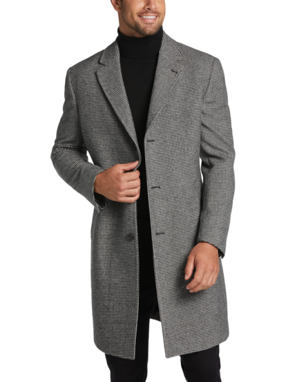 Lauren By Ralph Lauren Slim Fit Topcoat Black And White Houndstooth Men s Moores Clothing
