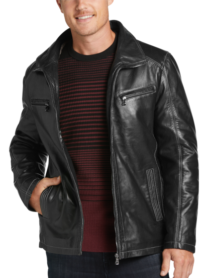 Sly & Co Classic Fit Lambskin Leather Bomber Jacket