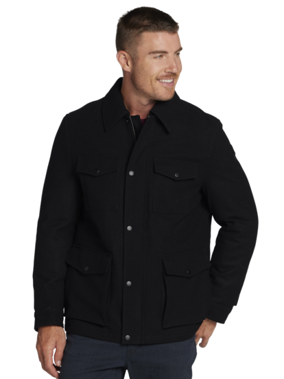 Egara black slim fit field jacket clearance