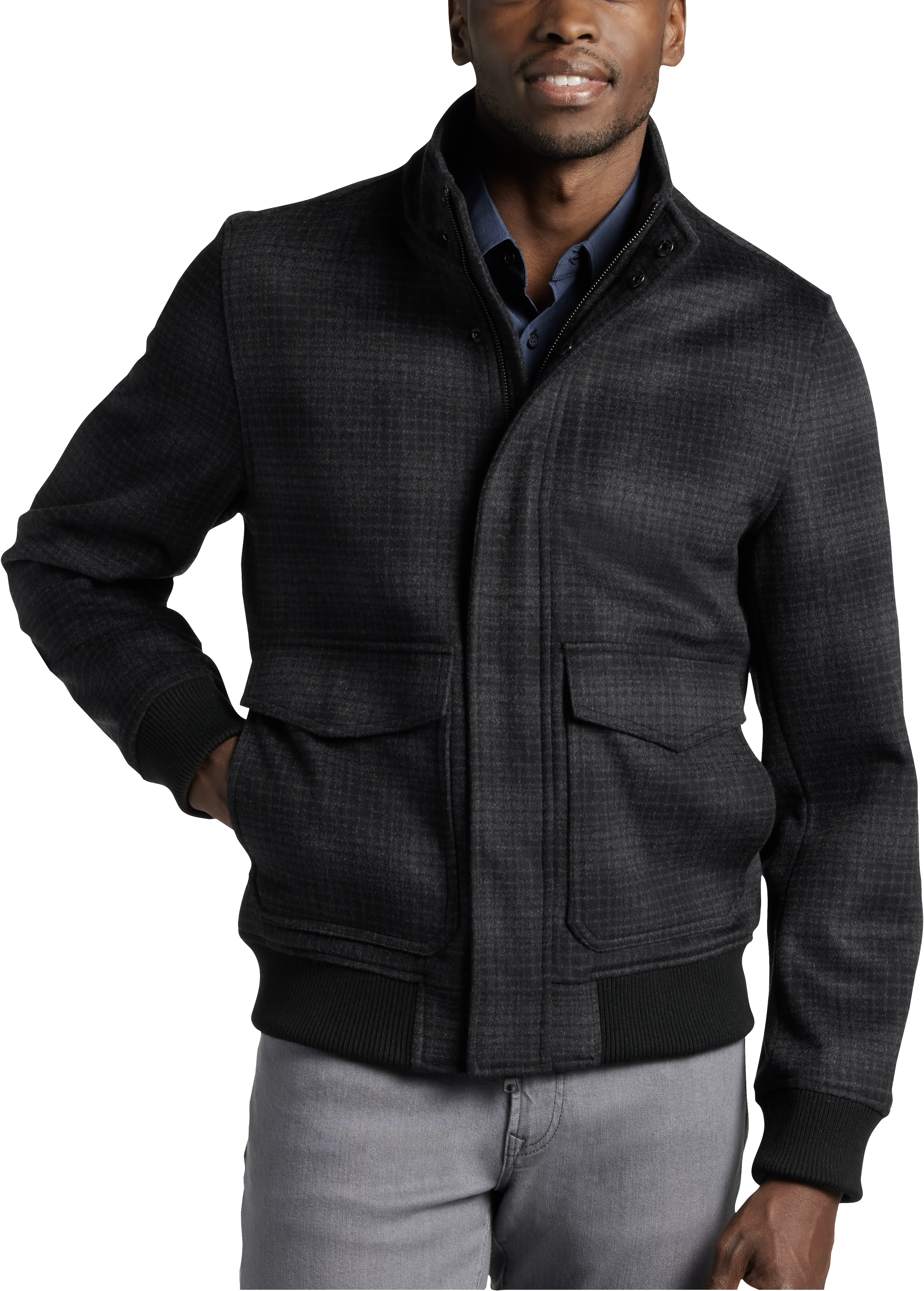 Michael Strahan Modern Fit Knit Glen Plaid Sport Coat, Men's