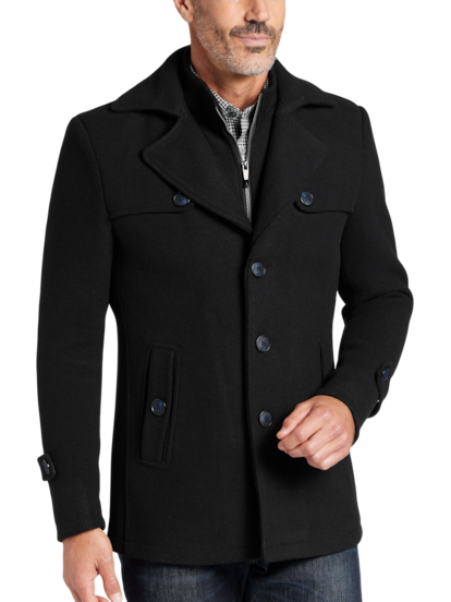 Zip wool coat clearance