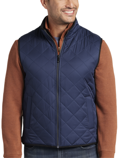Quilted navy vest hot sale
