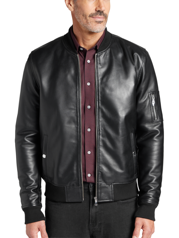 Men's wearhouse leather on sale jackets