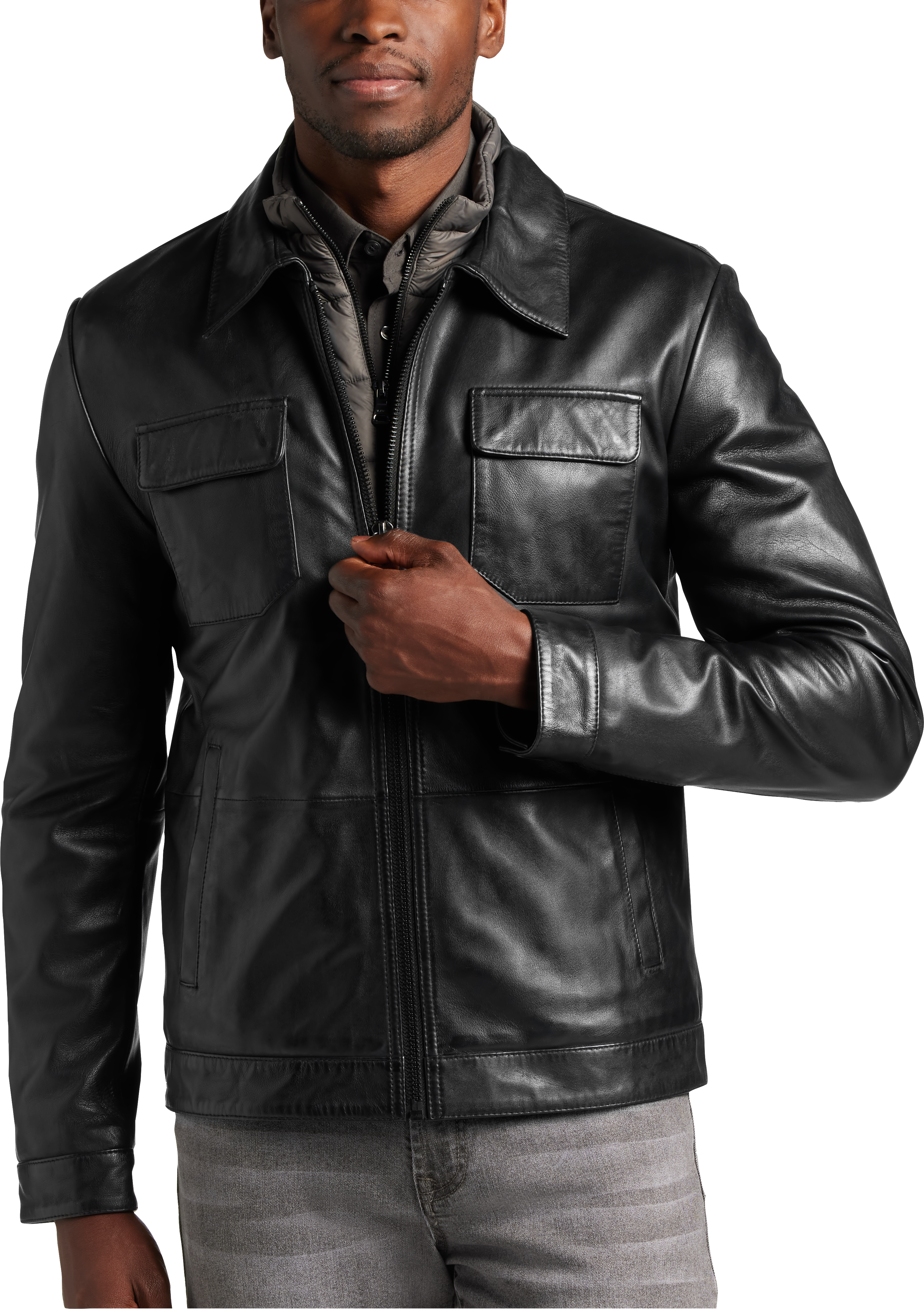 Men's wearhouse hotsell leather jackets