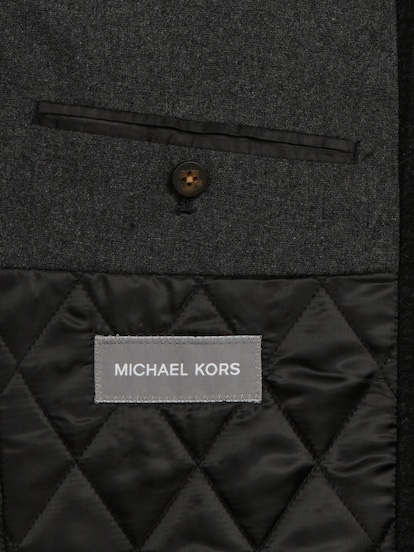 Michael Kors Classic Fit Glen Plaid Peacoat | Men's Outerwear