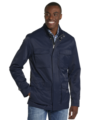 NAUTICA Mens Beige Logo Graphic Performance Stretch Raincoat Jacket XXL 