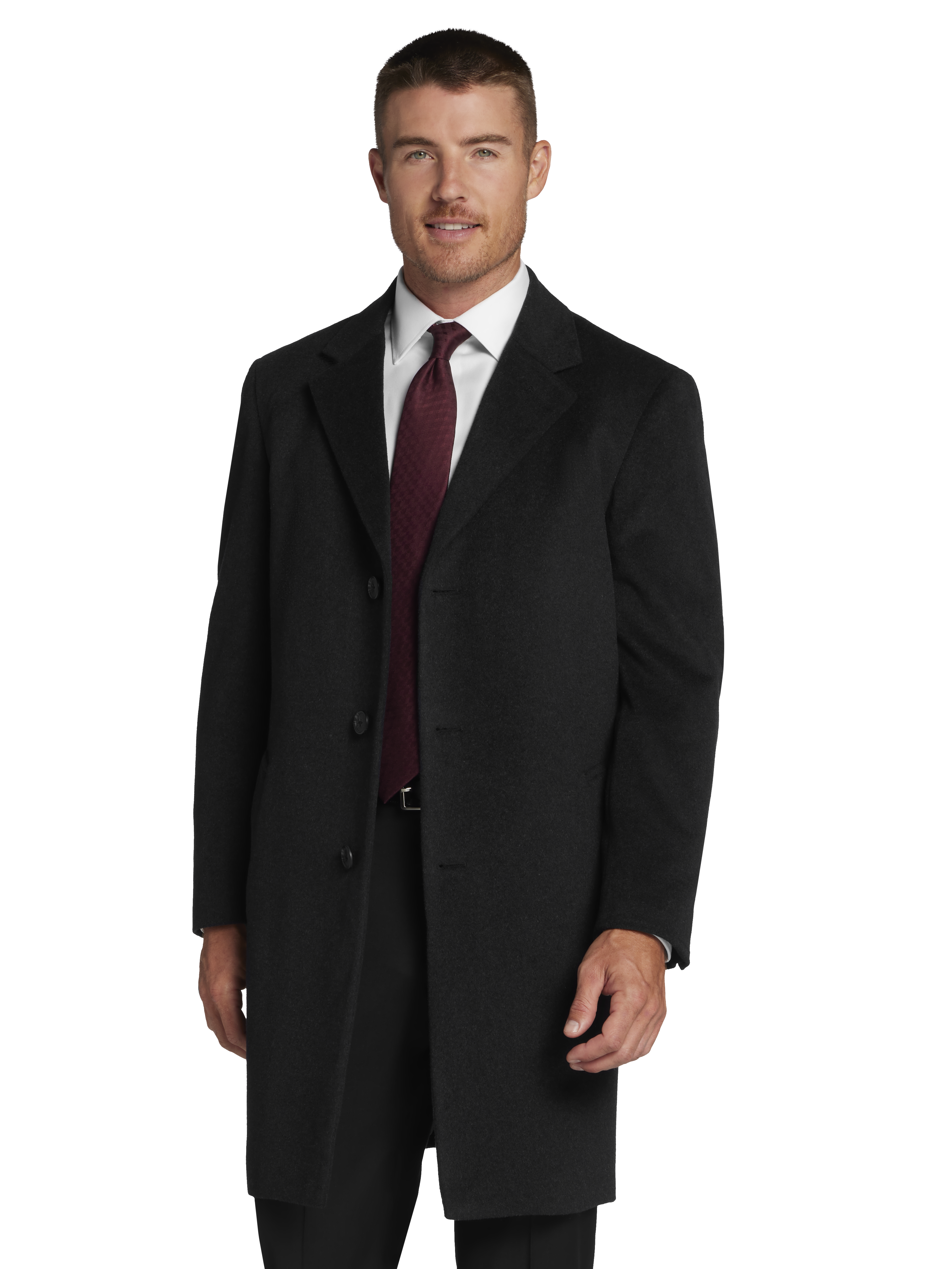 Joseph abboud charcoal gray twill modern fit topcoat best sale
