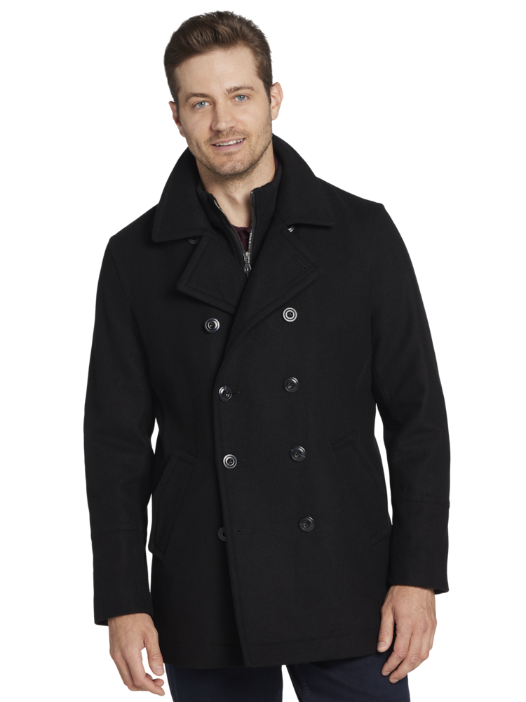 Men's wool top coat big and tall top