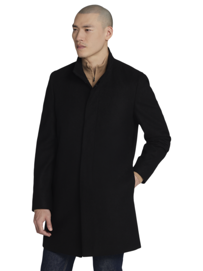 Mens slim fit funnel neck coat clearance