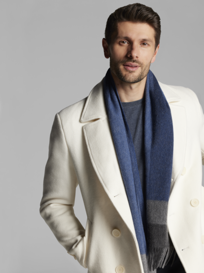 Joseph abboud black & white plaid modern fit peacoat online