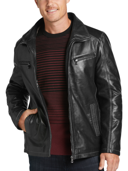 Sly Co Prague Lambskin Leather Moto Jacket With Zip Vest Men s Outerwear Moores Clothing