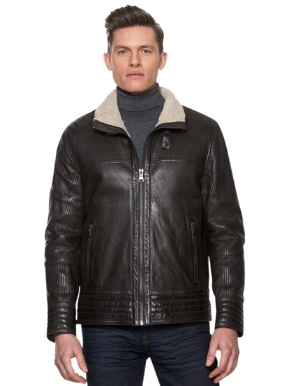 Sly Co Memphis Sherpa Collar Full Zip Moto Jacket Men s Outerwear Moores Clothing