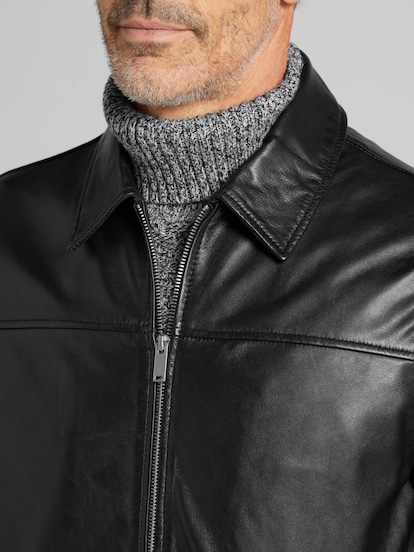 Sly & Co Full-zip Leather Jacket | Men's | Moores Clothing
