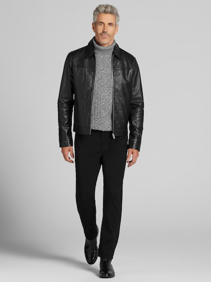 Sly & Co Full-zip Leather Jacket | Men's | Moores Clothing