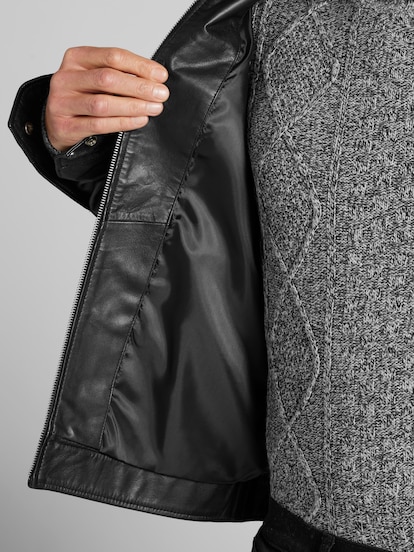 Sly & Co Full-zip Leather Jacket | Men's | Moores Clothing