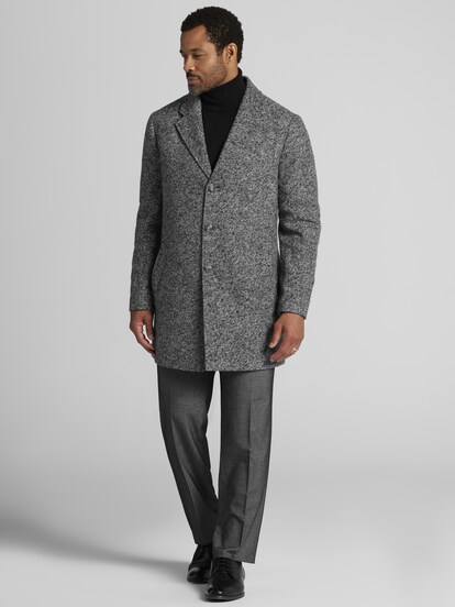 Joseph Abboud Melange Herringbone Knit Overcoat | Men's | Moores