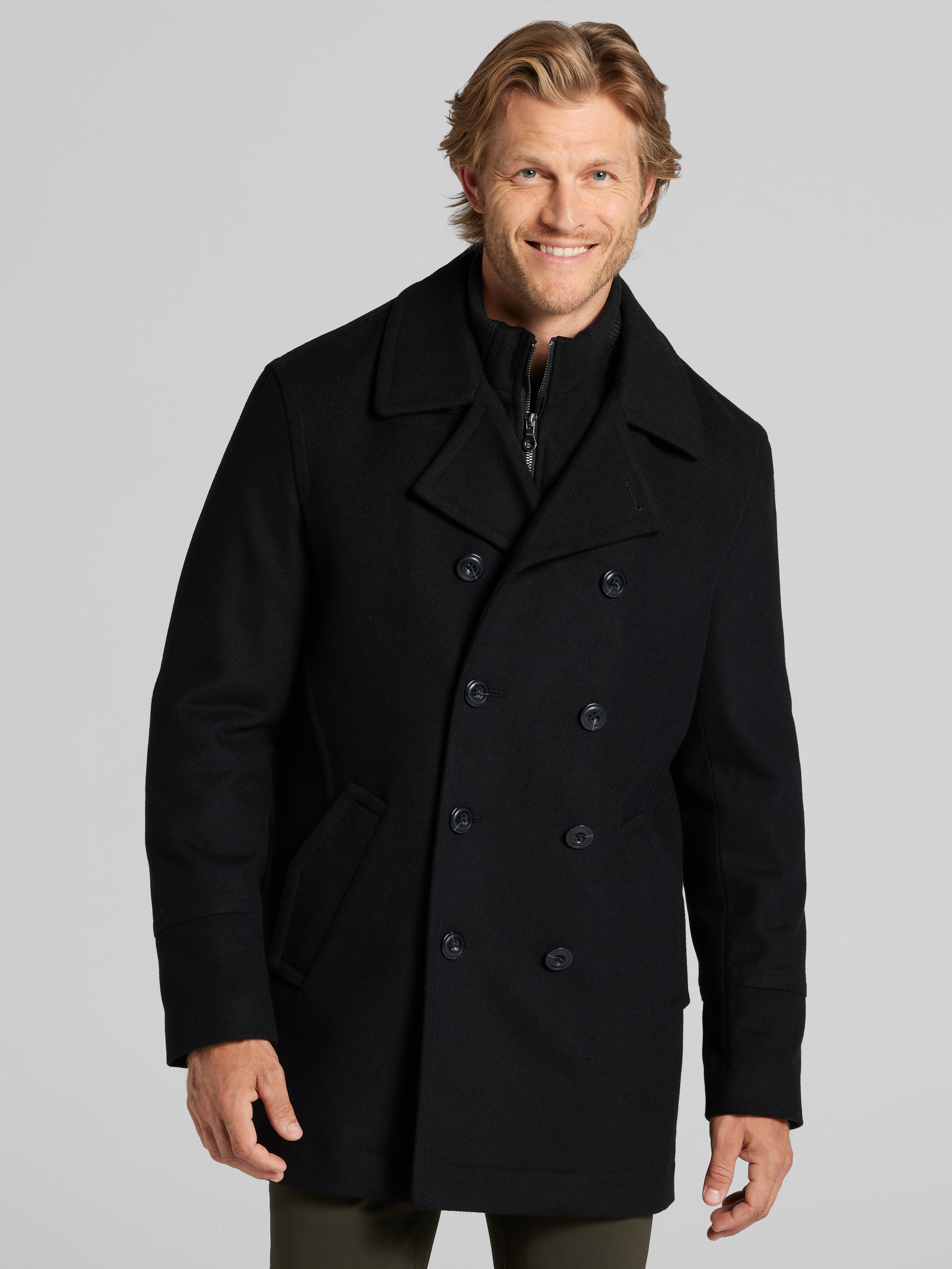 Joseph Abboud Wool Peacoat | Men's Outerwear | Moores Clothing