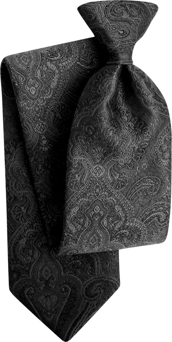 Duet Black Paisley Euro Tie (7360DPBLK)