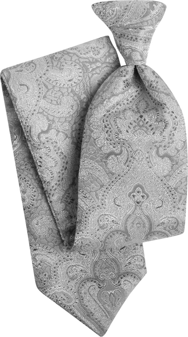 Duet Silver Paisley Euro Tie (7360DPSLV)