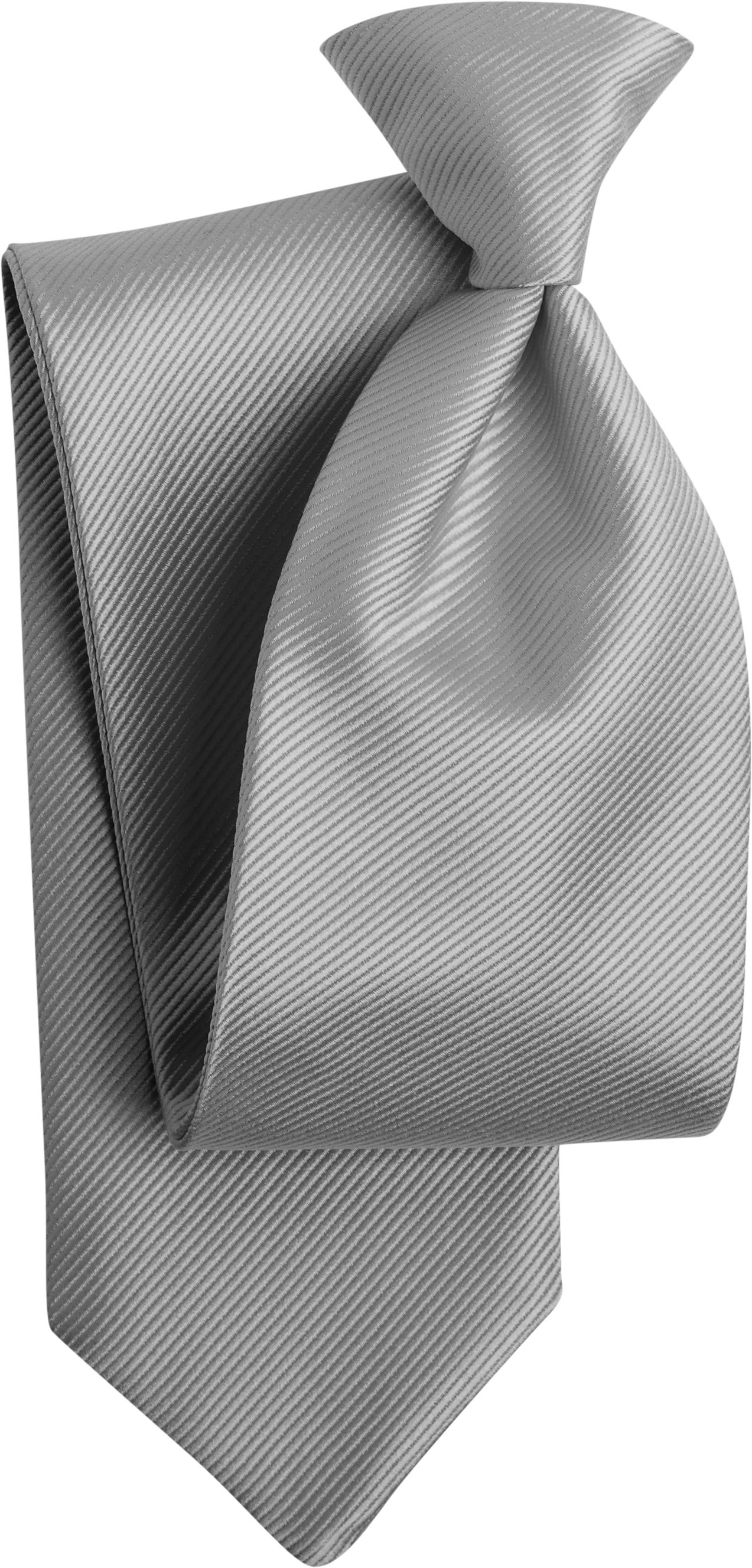 Cravate Euro Duet argent en faille (7370DFSLV)