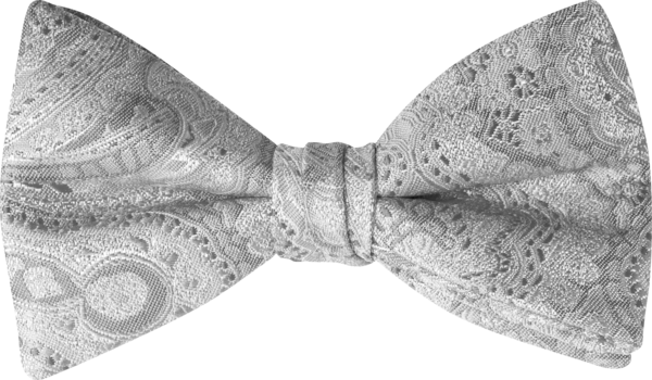 Duet Silver Paisley Bow Tie (7460DPSLV)
