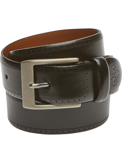 Joseph Abboud Feather Edge Stitched Laser Detail Belt | Men's Accessories |  Moores Clothing