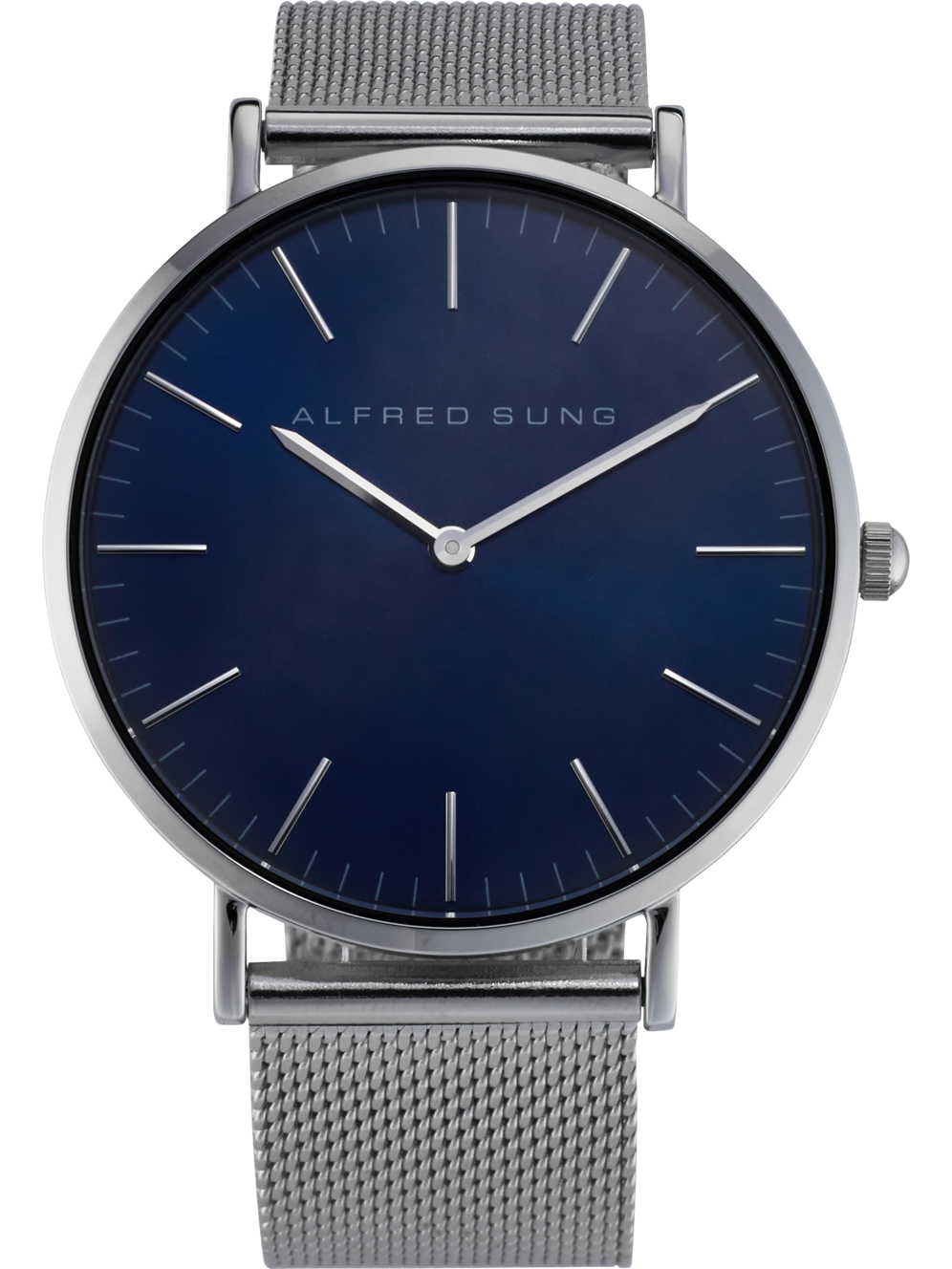 Alfred Sung Mesh Band With Silver Finish Watch Men's Accessories