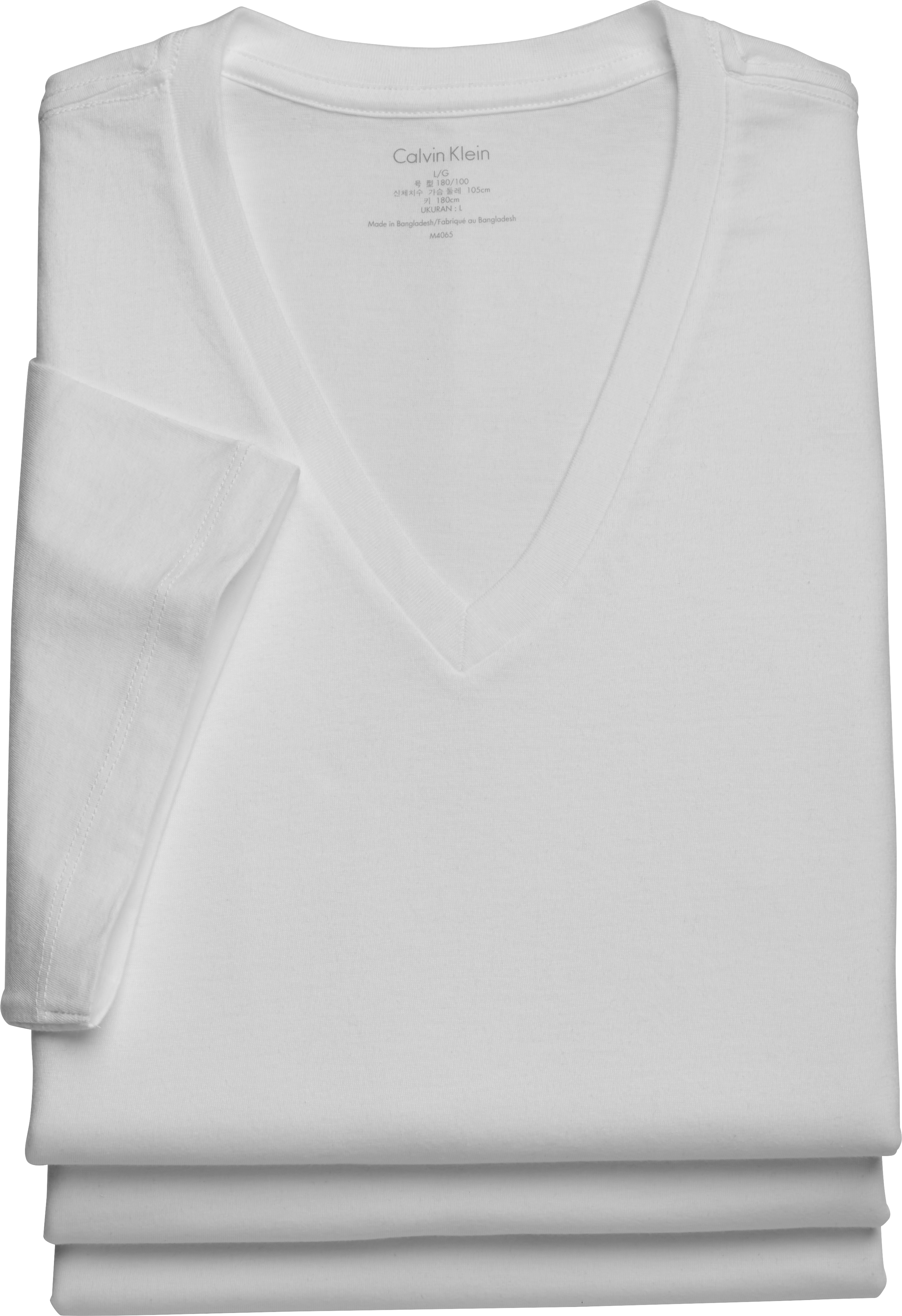 Calvin klein white hotsell t shirt v neck