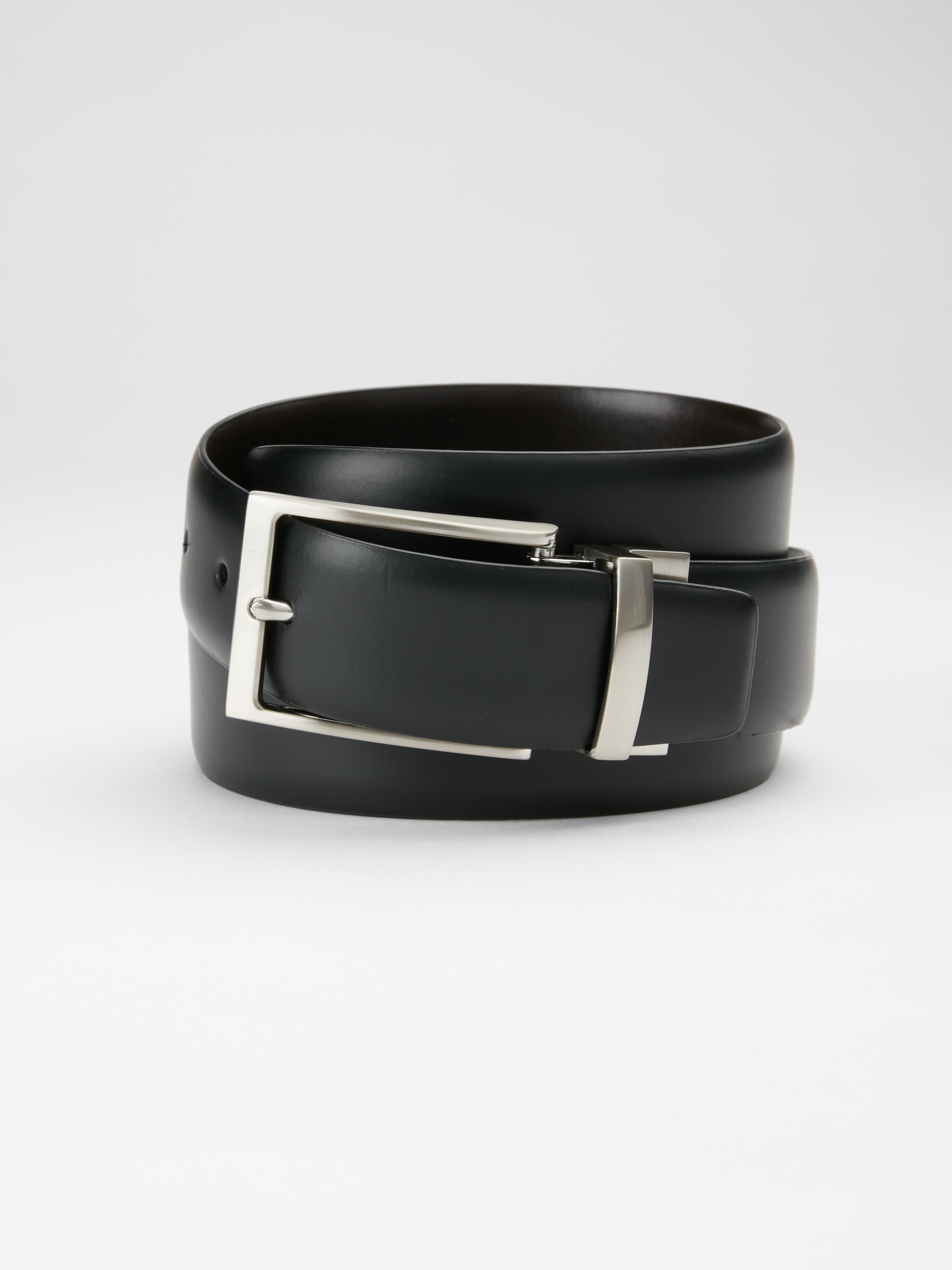 Mens black leather belt deals with silver buckle