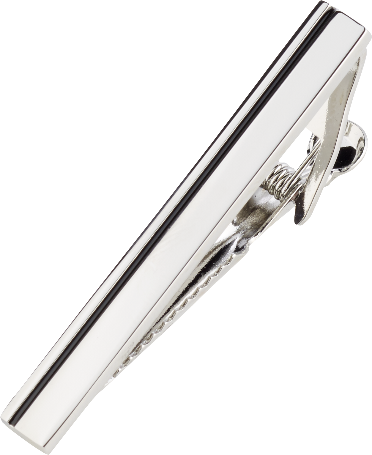 Pronto Uomo Silvertone Stripe Tie Bar Men's Accessories Moores