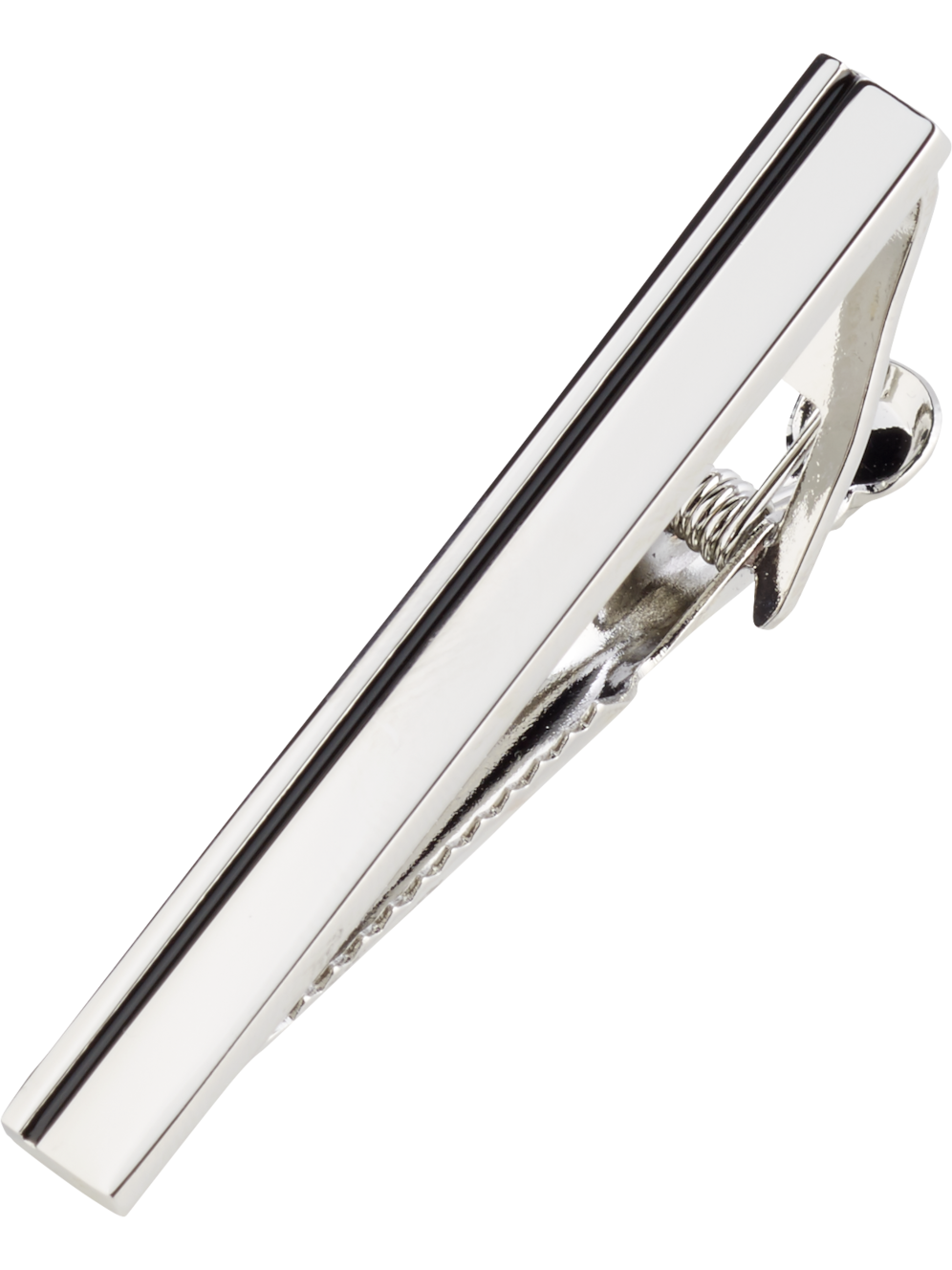 Pronto Uomo Silvertone Stripe Tie Bar Men's Accessories Moores