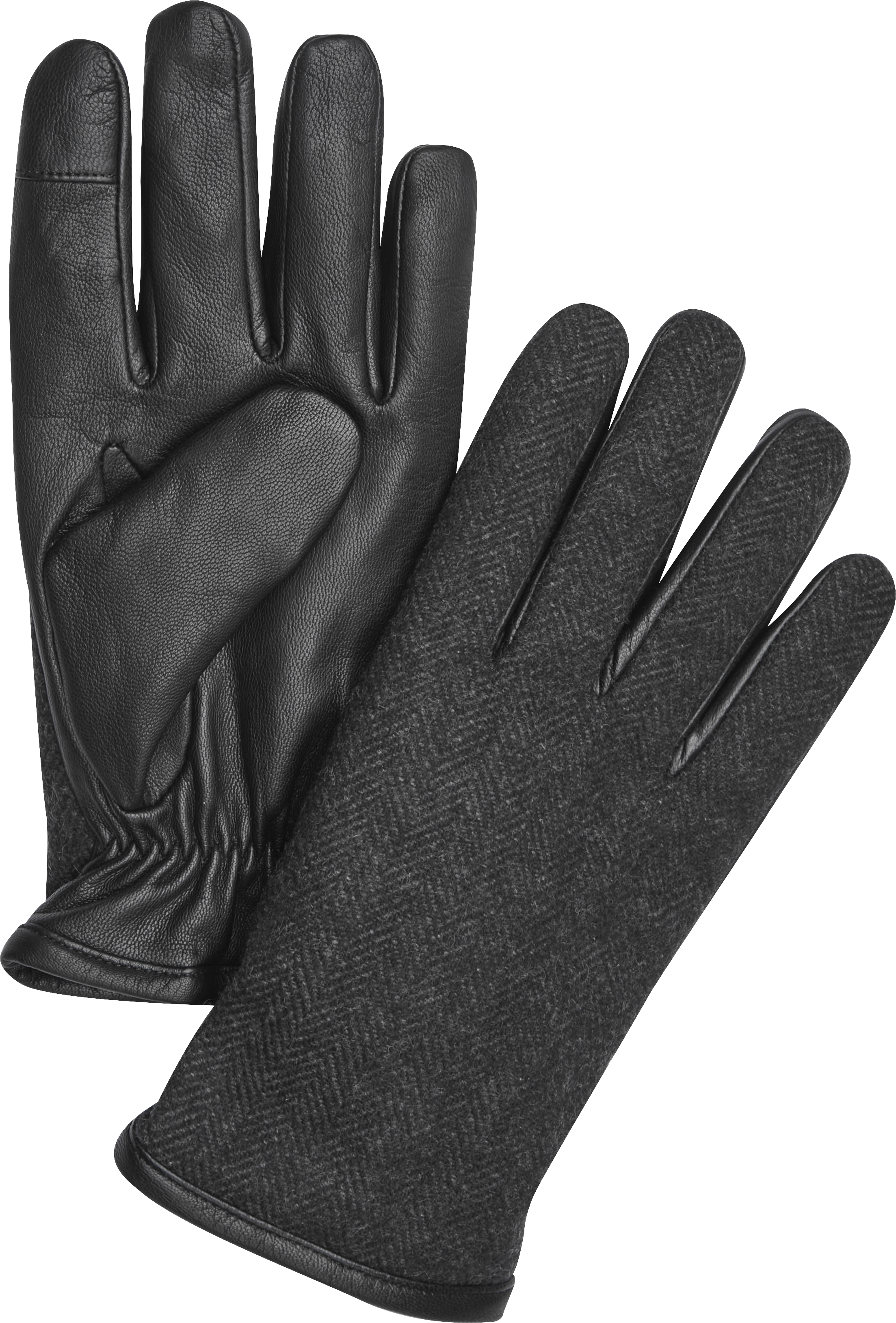 Pronto Uomo Herringbone Leather Gloves, Men's