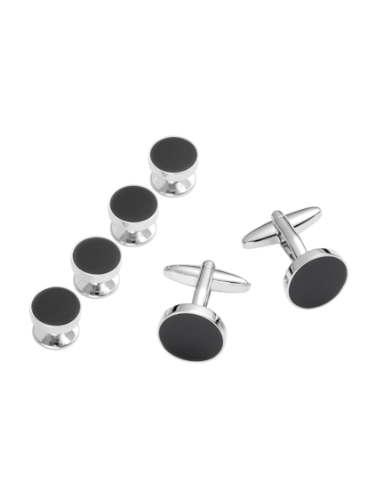 Pronto Uomo Circle Cuff Link Stud Set